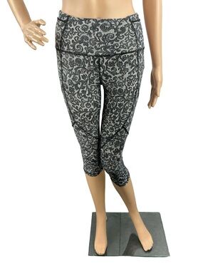 lululemon Outrun 17" Crop Mini Cinder Lace Running Tights Size 4